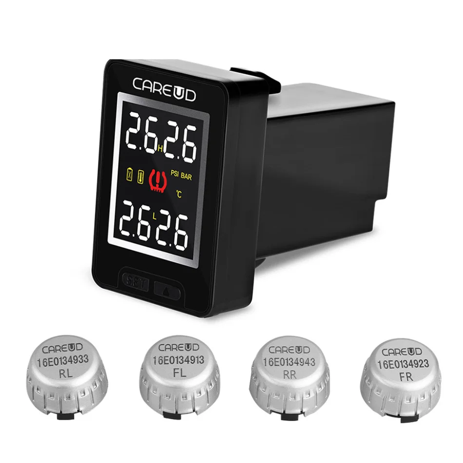

U912 TPMS 4 External Sensors LCD Display Car Tire Pressure Monitoring System Wireless Auto PSI BAR Diagnostic Tool for Toyota