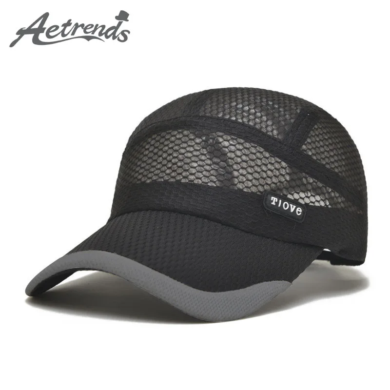 

[AETRENDS] 2017 Summer Breathe Freely Mesh Baseball Cap Men Hats Bone Cap with 4 Colors Z-2656