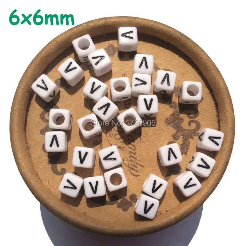 buchstaben perlen acryl alphabet 6mm 200pcs Cube Acrylic Letter A TO Z DIY Lettering Spacer Loose Beads | Украшения и аксессуары