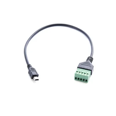 Мини USB штекер на 5 контактный винтовой разъем гнездо с защитой USB2.0 Mini B к клемме