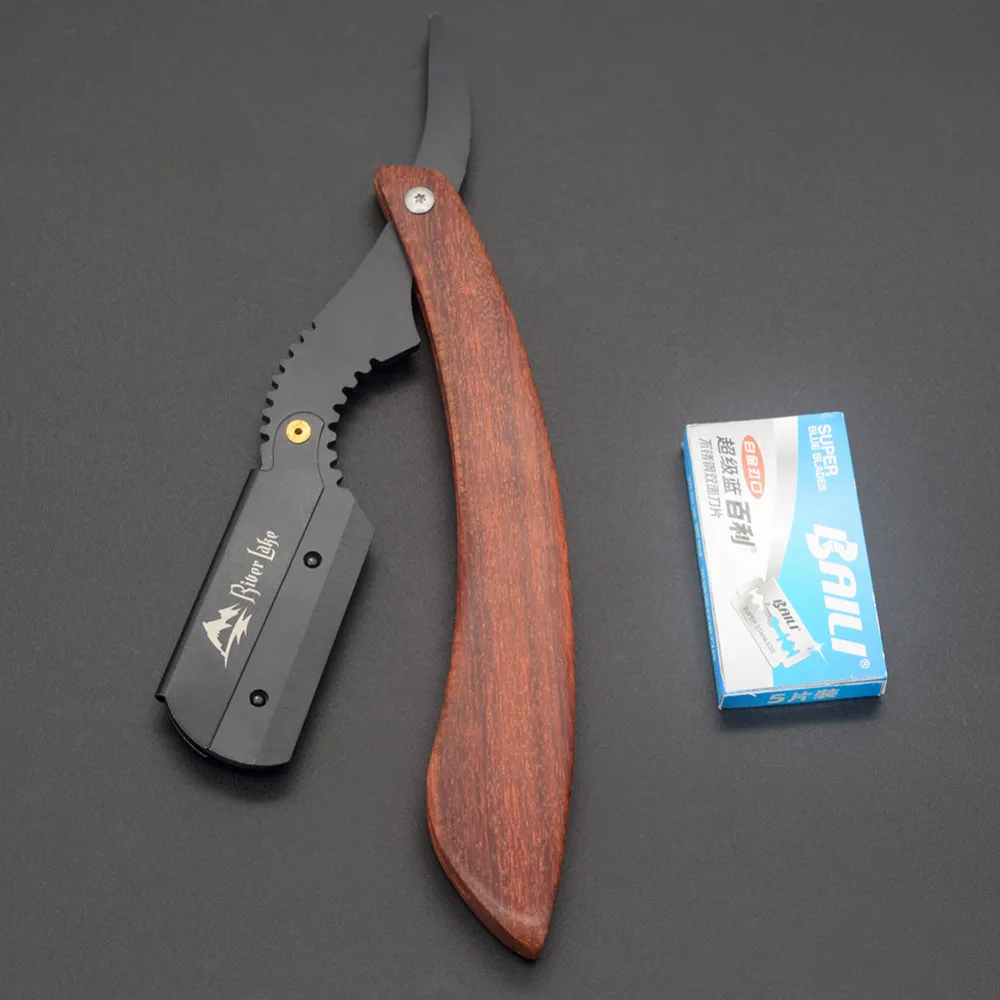 Steel Straight Razor Men Shaving Titan Razors Wood Handle Barber  Copper Manual Shaver Classic Scraper