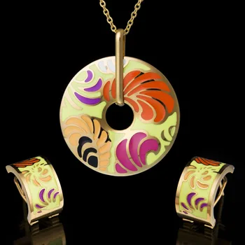 

Top Quality 316l Stainless Steel Bridal Jewelry Sets Enamel Ethnic African Jewelry Set