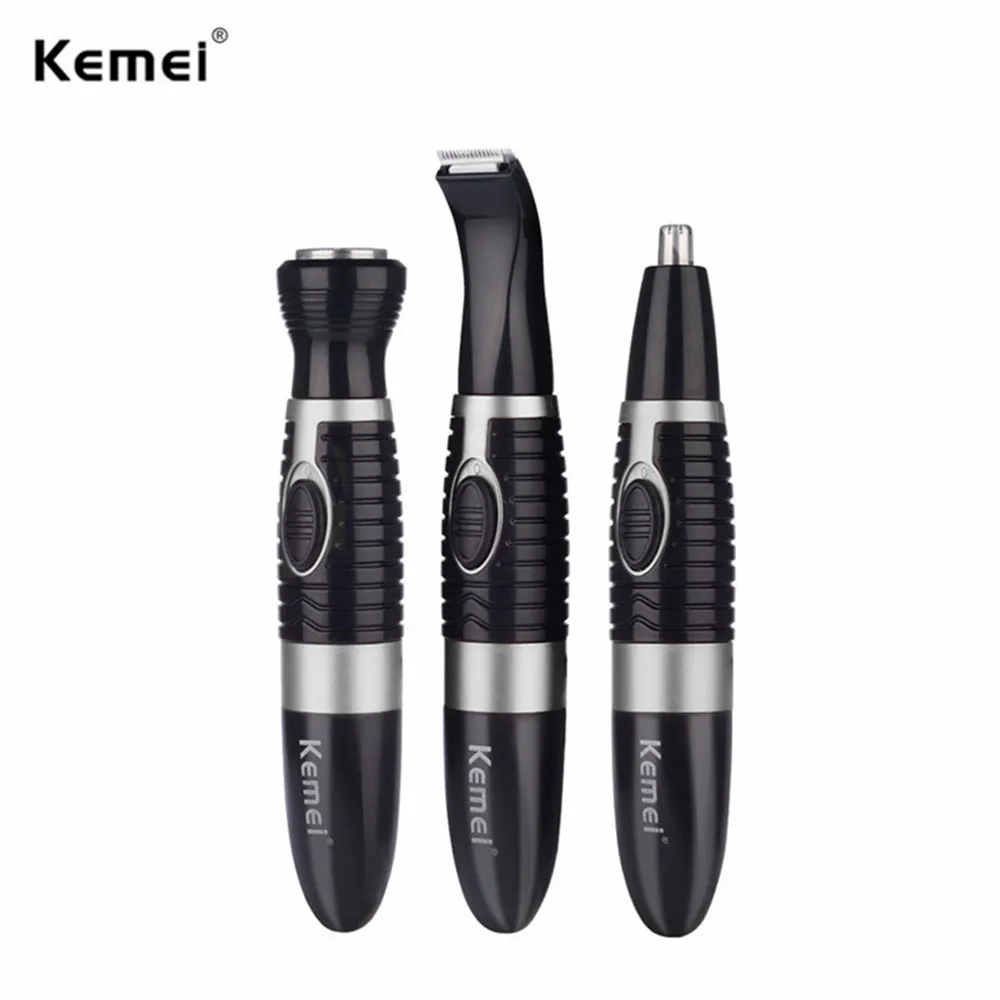 3 in 1 Multi-functional Nose Ear Hair Trimmer Beard Eyebrow Hair Clipper Cutter Safe Scraping Grooming Temple Sideburns Cut Set