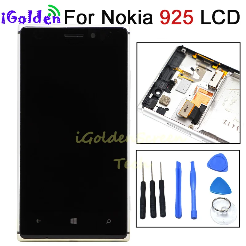 

4.5'' 100% tested For Nokia Lumia 925 LCD Display+Touch Screen Digitizer with frame assembly Replacement parts free shipping