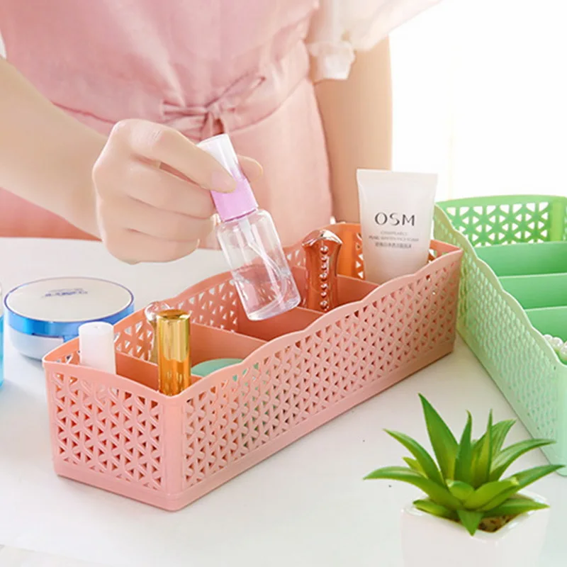 

Urijk 5 Grids Storage Basket Wardrobe Organizer Women Men Storage Box For Socks Underwear Plastic Container Makeup Organizer