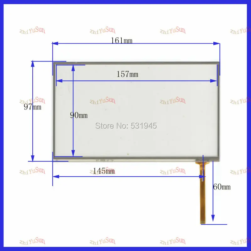 

ZhiYuSun AT 0806 AT 7.0 New7 inch TOUCH Screen panels 161mm*97mm for GPS or commercial use post 161*97 on AT070TN90 display