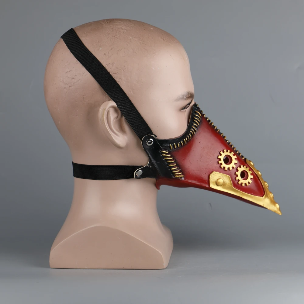 Anime My Hero Academia Overhaul Mask Cosplay Crow Mouth Plague Doctor Halloween Masks Steampunk Face Long Beak Gothic Helmet (8)