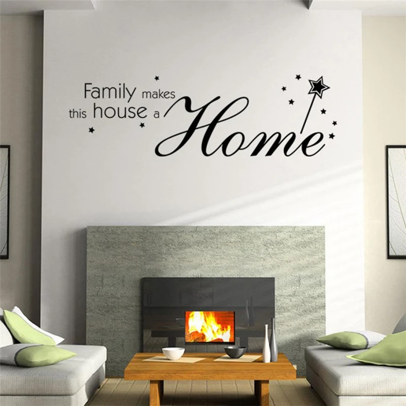 Family Letter Quote Removable Vinyl Decal Art Mural Home Decor Wall Stickers Removable Waterproof Non-toxic Room Decor C0425#30 01