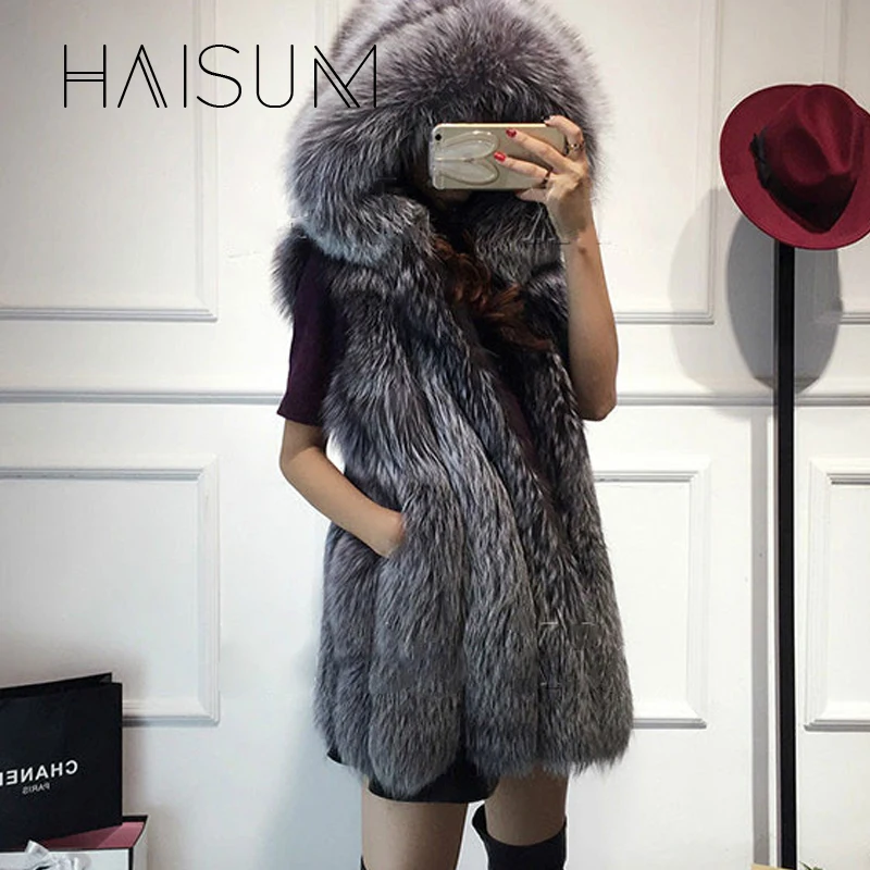 

Women's Faux Fur Jacket Winter Warm Imitation Fox Fur Long Hat Temperament Young Lady 2018 New Comfort Brand Luxury Nv027