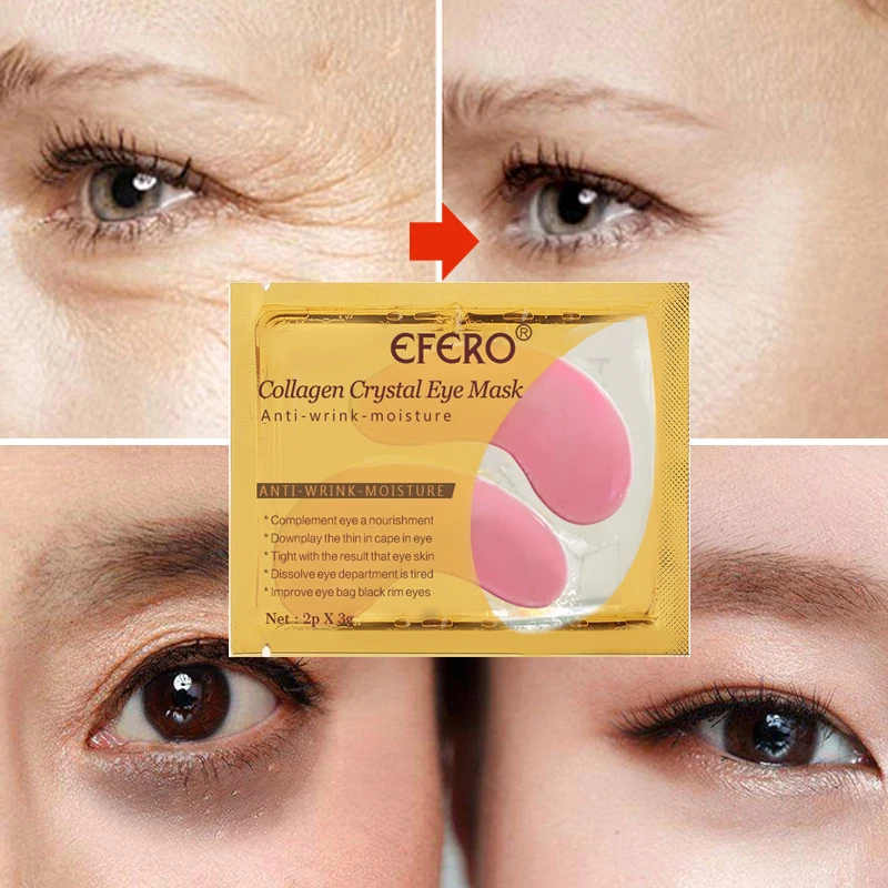 efero 10pair=20pcs Crystal Collagen Eye Mask Eyelid Patch Anti Wrinkle