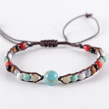 Уникальный браслет-чакра, ювелирные изделия, разноцветный натуральный камень, модный браслет из бусин, ручной работы, браслеты для йоги, рождественские подарки