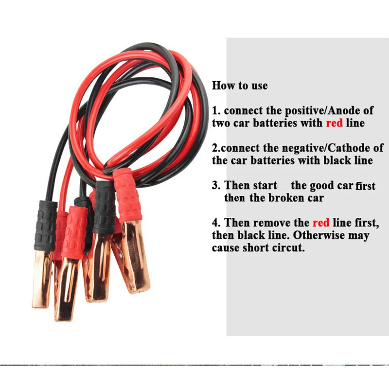 2 unids/set SEEYULE 500AMP Cable de refuerzo línea de batería de coche camión fuera de carretera Auto coche saltar Cables Cable de batería Universal