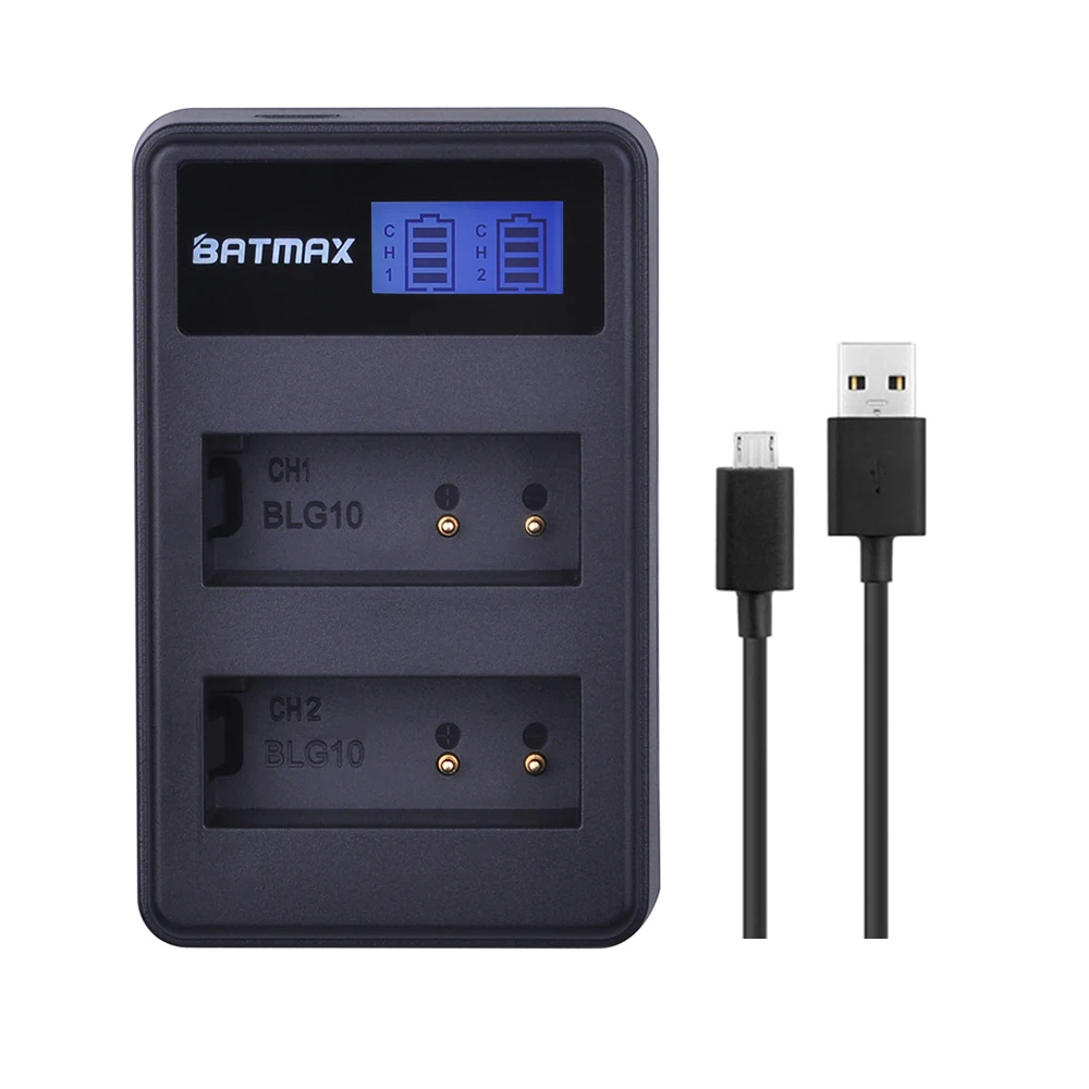 Batmax DMW-BLG10 DMW BLG10 DMWBLE9 LCD USB Dual Charger for Panasonic BLG10E BLG10GK BLG10 DMC-GF6 DMC-GX7 GF6 GX7