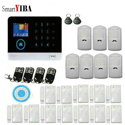 

SmartYIBA Wireless WIFI SMS Alert Security Burglar GSM Alarm System infrare Sensor PIR Sensor Motion Detector APP Remote Control