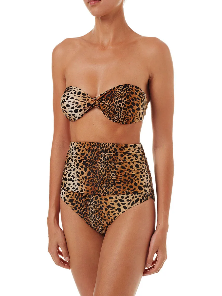 

Sexy Leopard Bikini 2019 Split Bikini Solid Color Bikini High Help Swimsuit Female Mini Set Female Swimsuit
