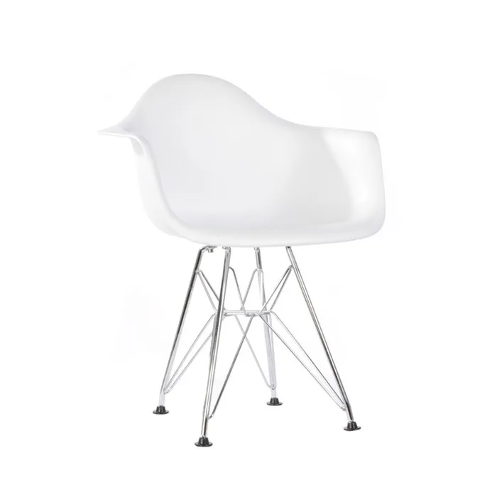 Популярный современный дизайн, детский пластиковый обеденный стул с подлокотниками, детский металлический чердак, классический дизайн, игрушка для обучения, стул, детская мебель - Цвет: White