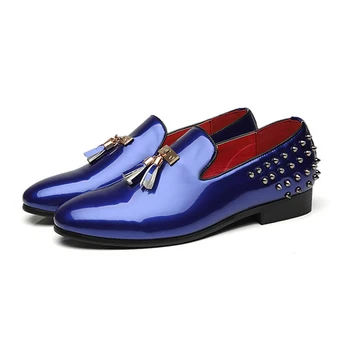 

2020 Fashion Mariage Wedding Shoes Dress Shoes Men Loafers Formal Business Shoes for Man Round Toe Shoes Gentleman Big Size New