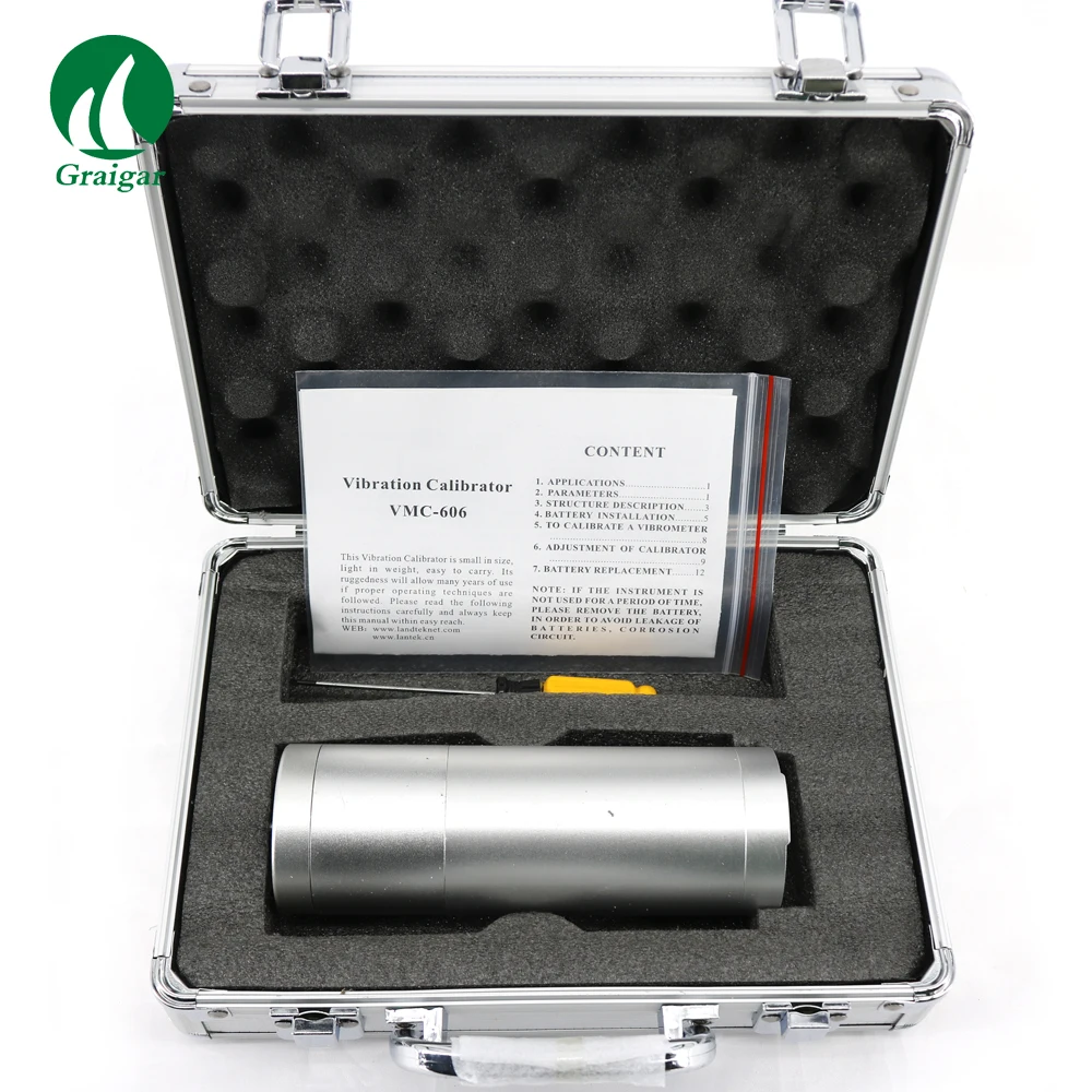 

Portable Vibrometer Vibration Calibrator VMC-606 Operates at 159.2 Hz 10 mm/s RMS Velocity Output