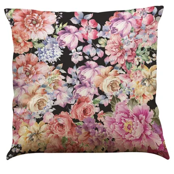 

Big flower style pillowcase 45X45CM Polyester and linen single-sided printing Home Decration pillow cushion case