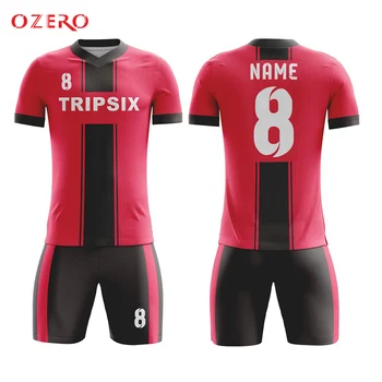 

cheap child kids aisa black and red soccer jersey set uniform