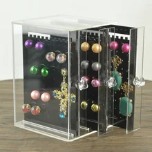Mordoa Dustproof Transparent/black Acrylic C36 Jewelry Storage Holer Box Women Earrings Display Stand Rack Wedding Decoration