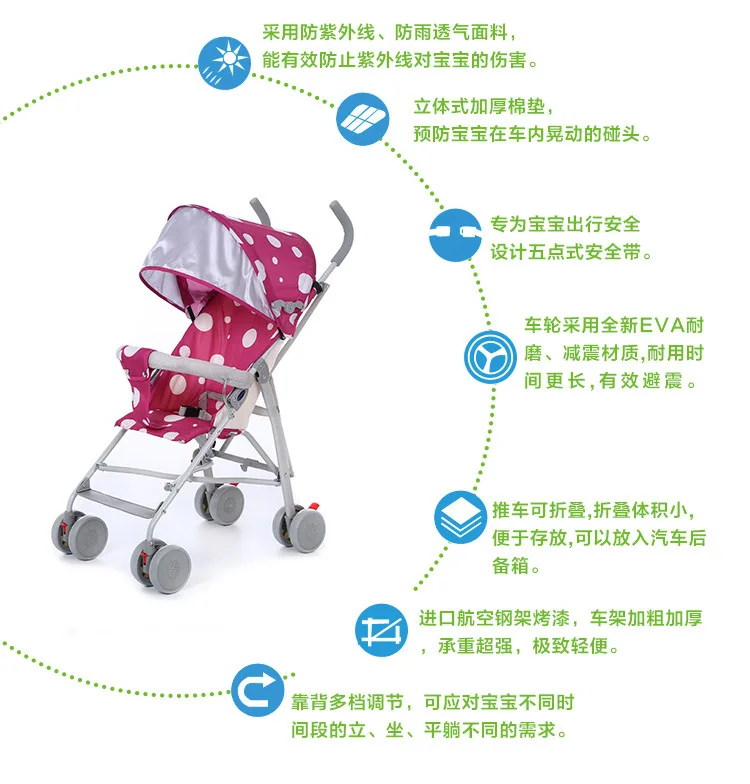 Маленькая легкая детская коляска, детское сиденье, детская коляска, складная переносная Стальная детская коляска, коляска, дорожная система, От 0 до 3 лет