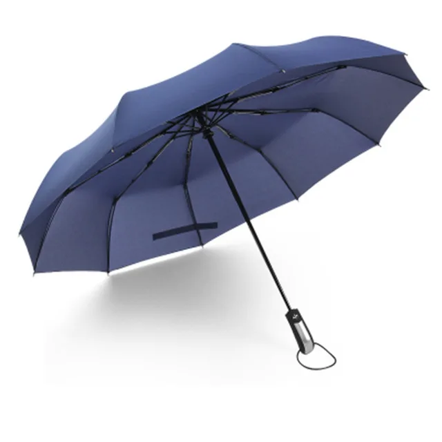Ветронепроницаемый складной автоматический женский зонт от дождя женские Авто Роскошные Большие ветрозащитные зонты от дождя для мужчин, женщин и детей - Цвет: Blue