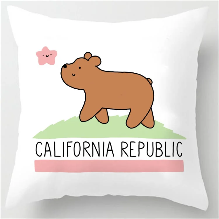 

Free Shipping Customized Anime California flag Personalized Decorative Zippered Throw Square Pillowcase Durable Pillow Case