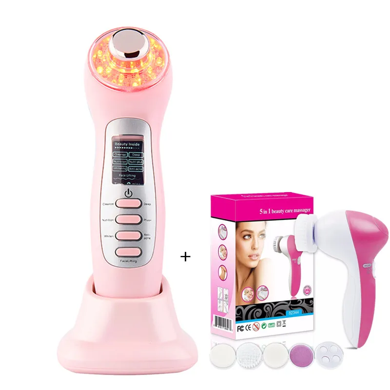 

Stock 7in1 Skin SPA Deep Pore Clean Pigment Wrinkle Removal Face Lift Skin Tightening Ultrasonic Galvanic Photon Ion Beauty Tool