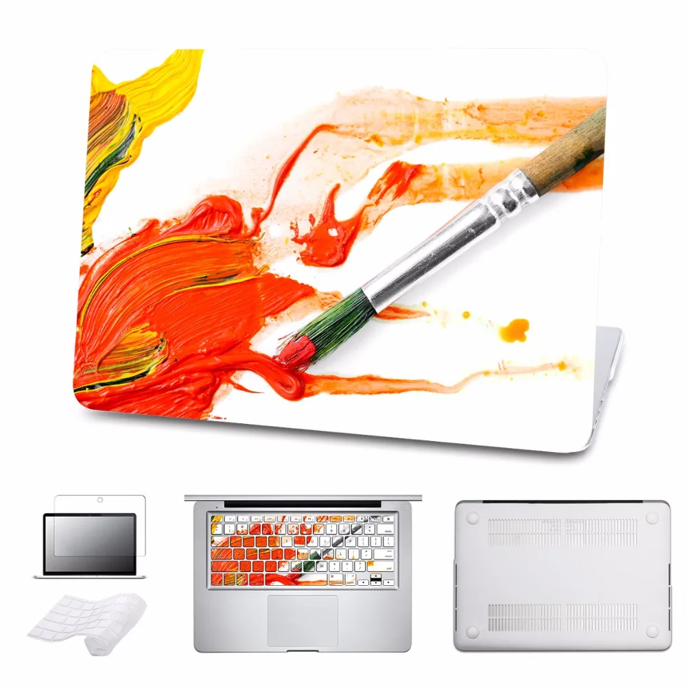 

5 in 1 Bundle Case For Macbook Air 13 Case 11 Pro 13 15 12 Painting Art Hard Shell Touch A1706 Protect Cover Shell Laptop Bag