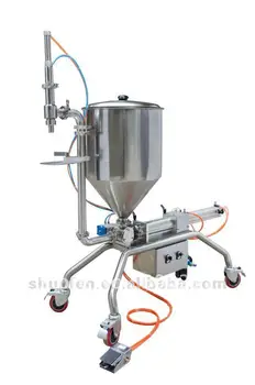 

(free shipping) Quality pneumatic Cream Filling Machine with Feet (German Festo, paste filling machine, sauce dosing machine