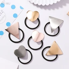 AOMU Популярные Модные винтажные металлические геометрические Галстуки для волос для женщин и девушек, держатель для конского хвоста, эластичная резинка для волос, повязка для волос, аксессуары для волос