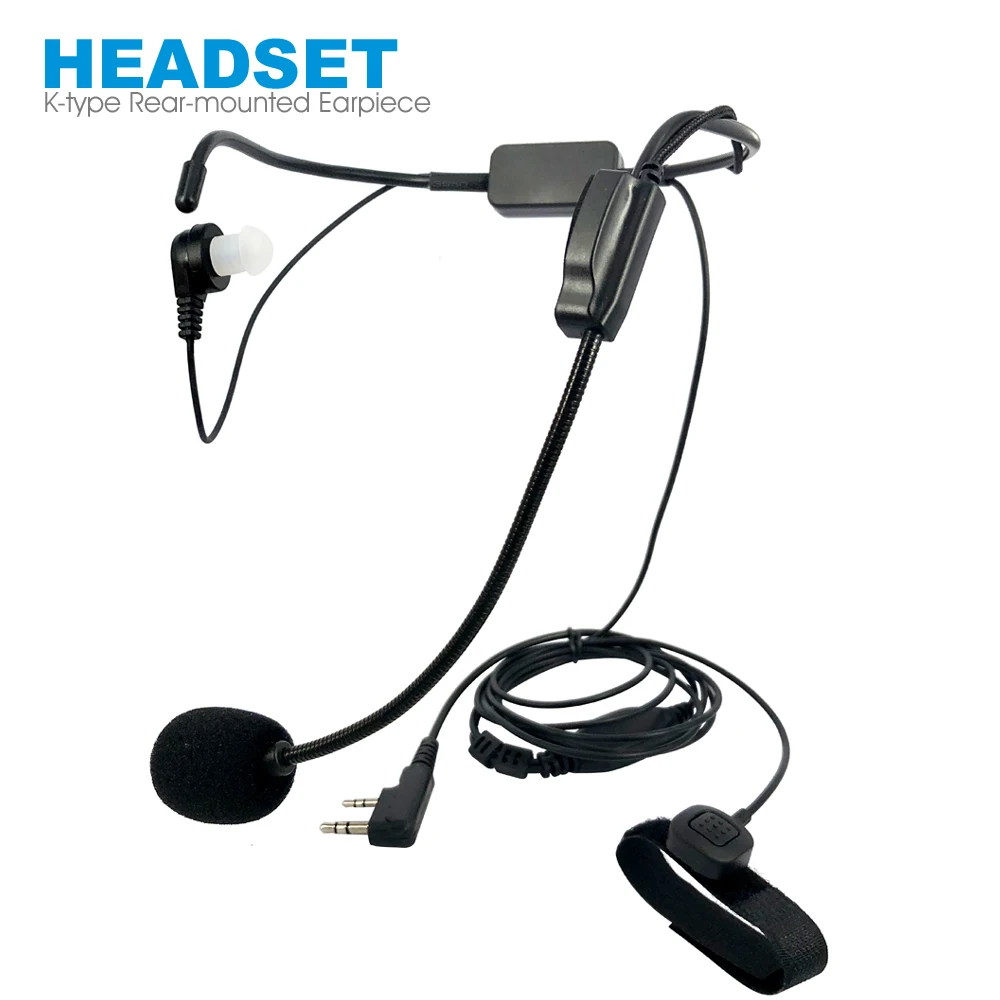 Unilateral Rear-mounted Headset Mic for Baofeng KENWOOD Radio 0