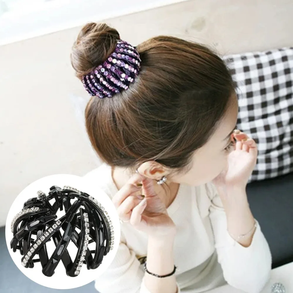 

M MISM Hairpin Women 12 Tooth Long Glossy Hair Accessories Bud Hair Clip Nest Shape Hair Ties Ponytail Holder Hair Claws