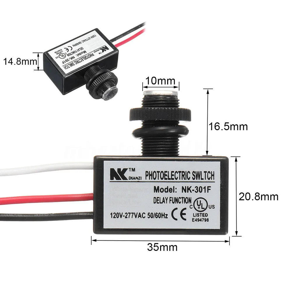 AC 80-277V Photoelectric Switch Photocell Dusk To Dawn Button Photo Control Eye