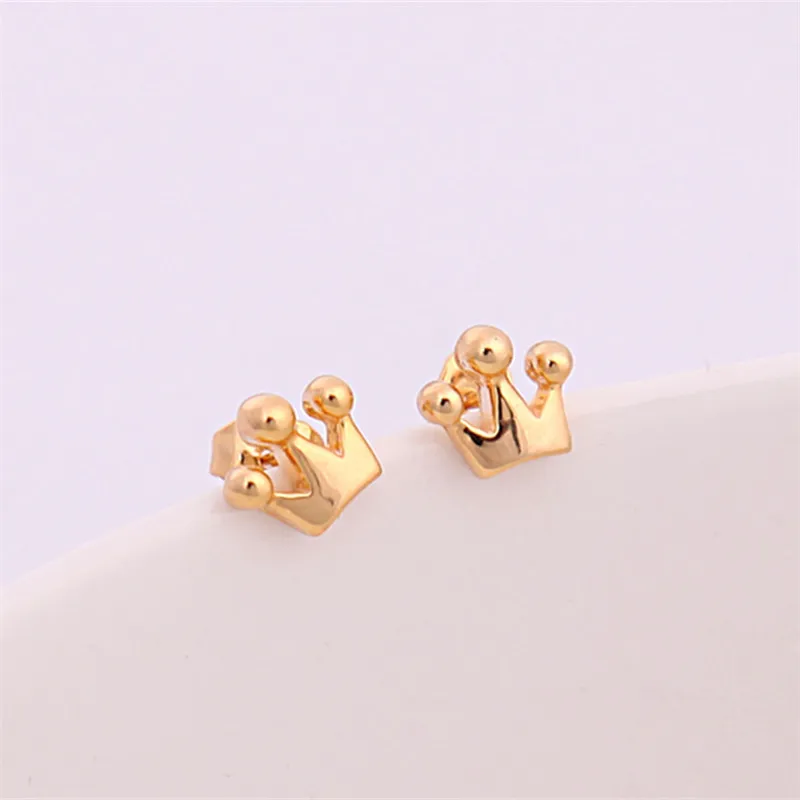 Aliexpress Cute Tiny Crown Earring Jewelry Gold Silver Aliexpress Cute Tiny Crown Earring Jewelry Gold Silver Plated Princess Stud Earrings For Women From Reliable Suppliers