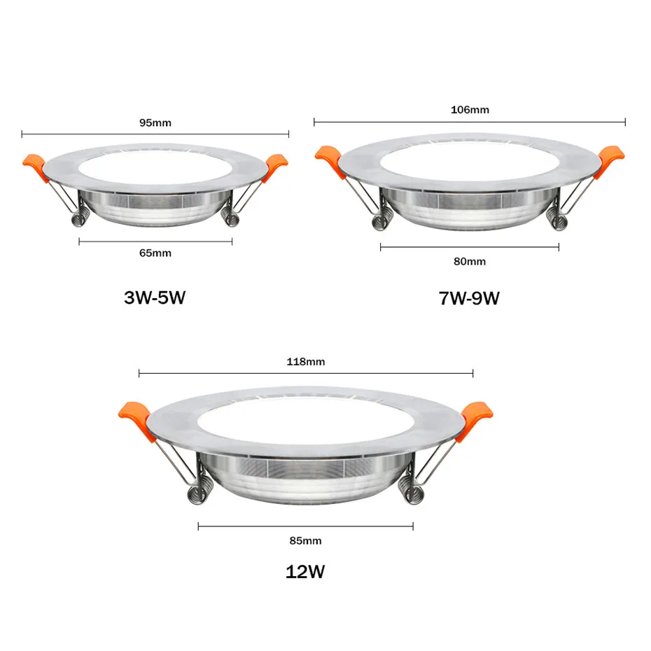 Светодиодный потолочный светильник, 3 Вт, 5 Вт, 7 Вт, 9 Вт, 12 Вт, Круглый встраиваемый светильник, 220 В, белый/теплый белый светодиодный светильник для спальни, кухни, внутреннего освещения