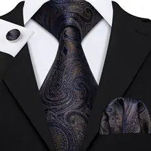 Barry.Wang модные дизайнерские коричневые мужские шелковые галстуки с узором «пейсли», галстуки с надписью «Gravat», набор носовой коробки, подарки для мужчин, Свадебные Галстуки для жениха, LS-5163