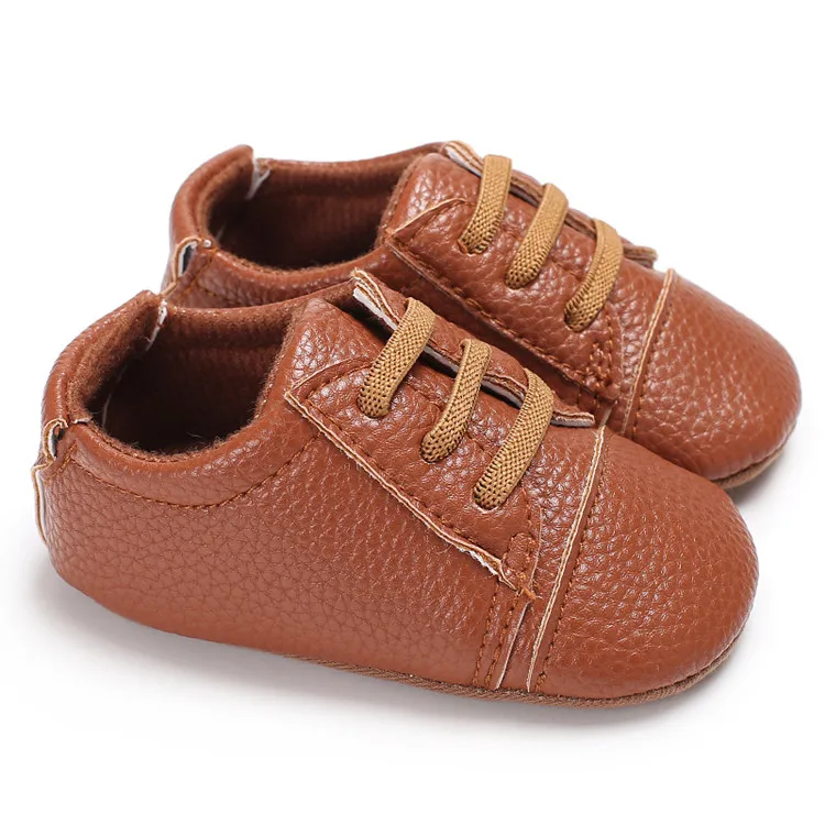 Весенне-Осенняя обувь для мальчика; мягкая Спортивная повседневная обувь из искусственной кожи для маленьких мальчиков; обувь для малышей - Цвет: Шоколад