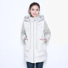 Ms. 2016 new winter thick warm hooded down jacket and long straight loose