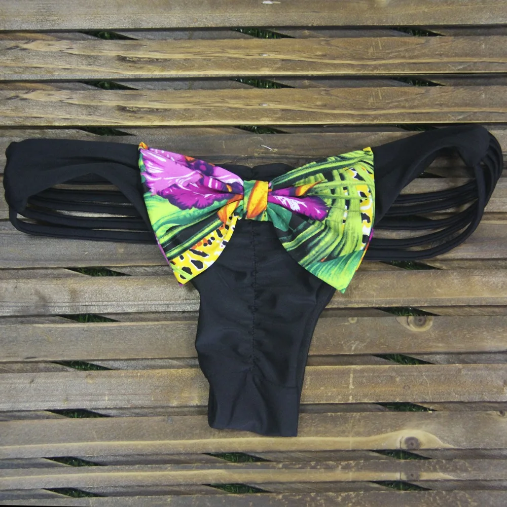 2017 Плавательные Трусы Сексуальный Купальник Женский с Бантом Бикини Купальное