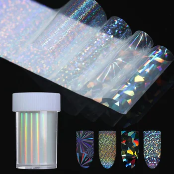 

1 Roll Shiny Laser Nail Foil Foils Nail Art Sticker Decoration Paper sparkly Glitter Stripe Nail Sticker Nail Tips