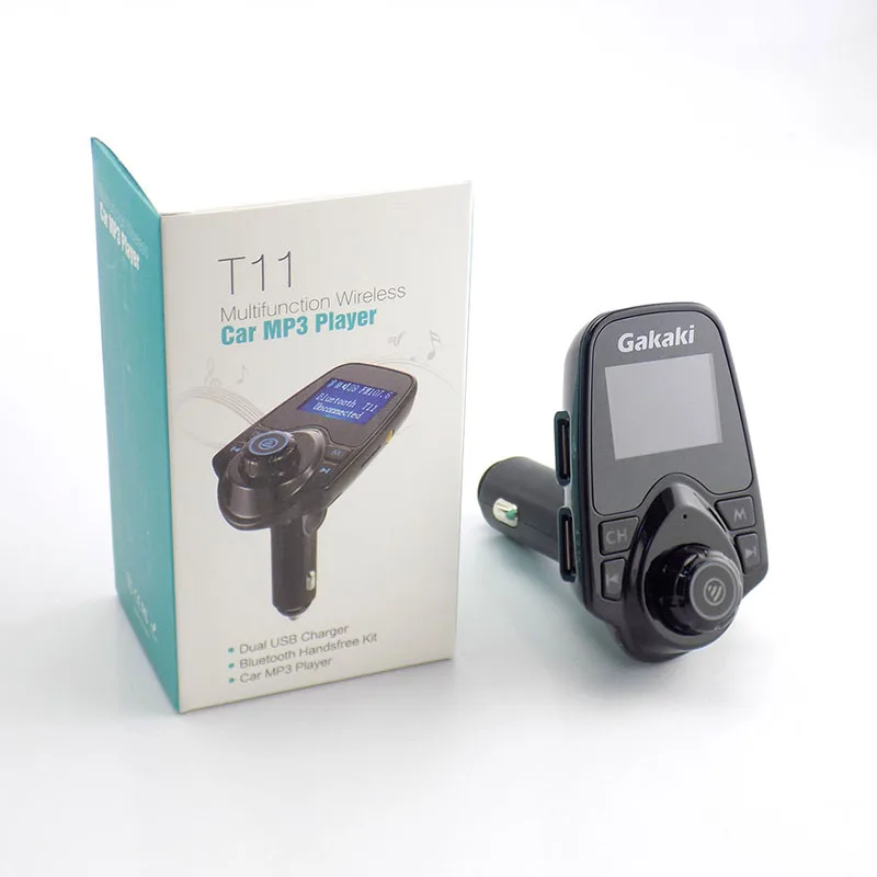 Gakaki Bluetooth Car Kit Hands Free FM Transmitter Handsfree Receiver Dual USB Charger Multifunction Wireless Car MP3 Player