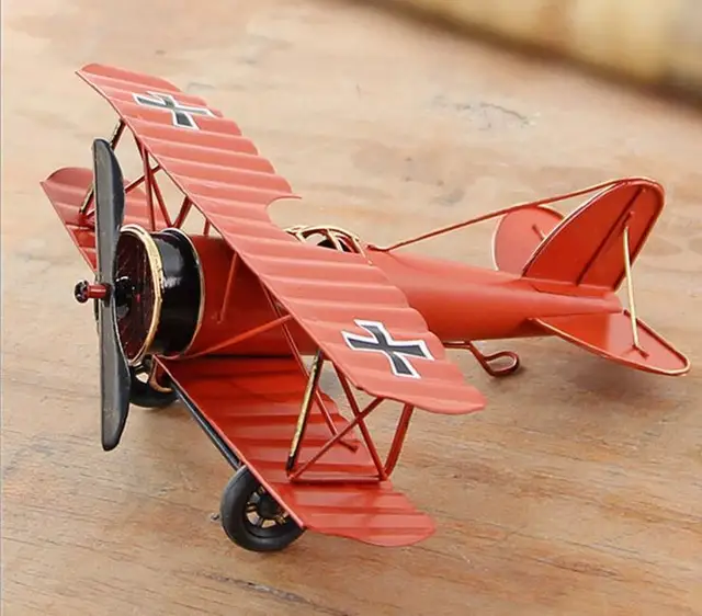 Metal Plane Retro Biplane Model Home Decor Iron Aircraft Glider Metal Plane Retro Biplane Model Home Decor Iron Aircraft Glider Pendant Airplane Figurines Status Children