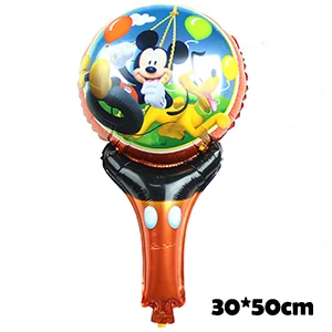 112 см большие размеры Микки Минни Маус фольги Воздушные шары Мультяшные игрушки для дня рождения украшения детский душ вечерние воздушные шары игрушки мяч - Цвет: Hand holding-2