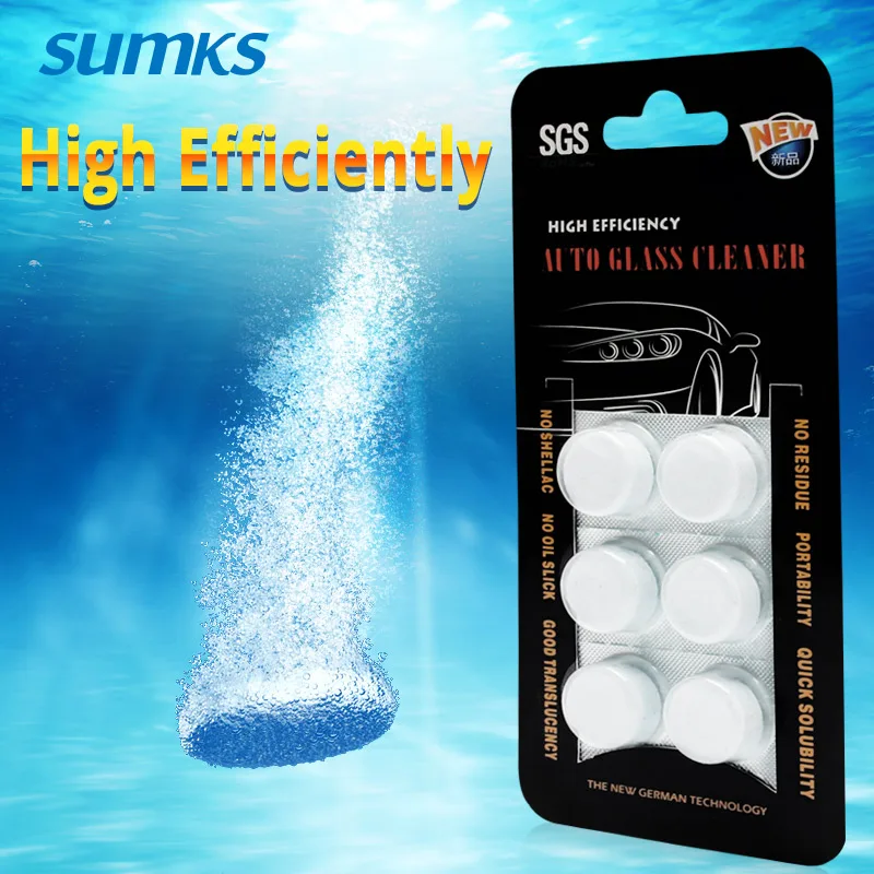 

SUMKS Solid Washer Concentrate Making Up Windshield Washer Fluid Windscreen Cleaner Screen Wash Wiper Fluid ( 6 pcs / Pack )