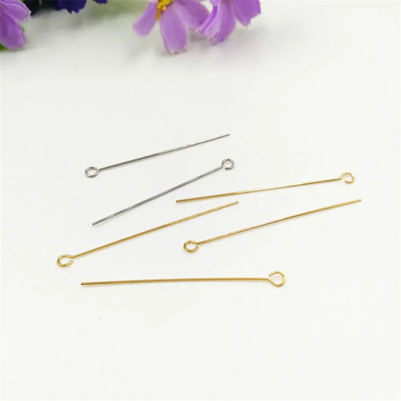 

1000pcs stainless steel 9-Shaped 14-40mm Eye Pins Head Pins Findings Connectors for Jewelry Making