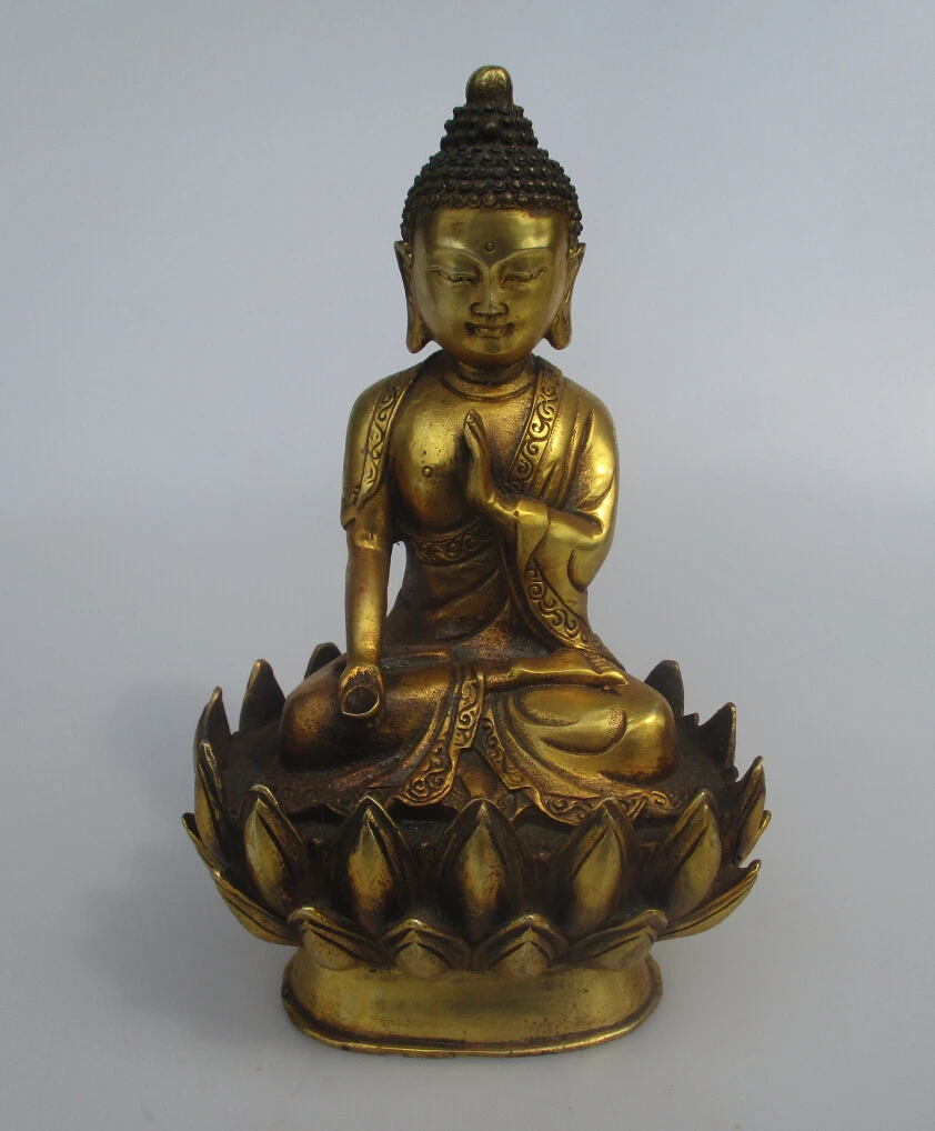 

High 8 inch antique buddha Lotus seated Buddha sculpture ,Collectible old chinese Buddha statue 003