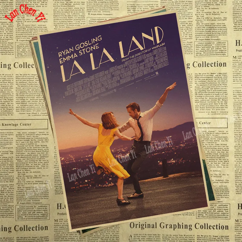 LA LAND классический фильм крафт-постеры для бара кафе домашний декор настенная роспись - Цвет: Лиловый