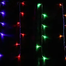 3,5 м 96LED сосулька свет Рождество Свадьба Рождество гирлянда вечерние лампы женский/мужской хвост разъем 220 В водонепроницаемая лампа контроллер-красочный